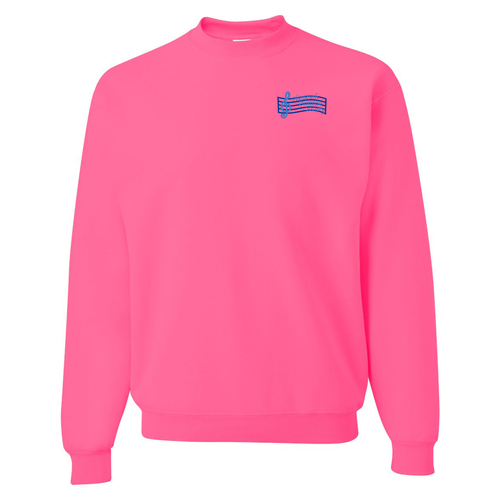 Mens/Unisex Jerzees 8 Oz., 50/50 Nublend Fleece Crewneck Sweatshirt -- Cyber Pink