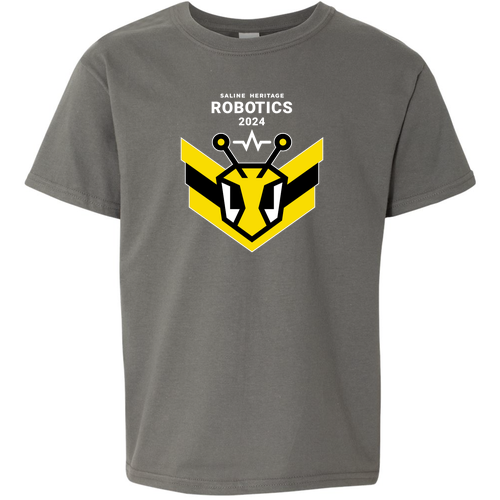 Youth Gildan Softstyle Fitted T-Shirt -- Charcoal, RoboSting 53602