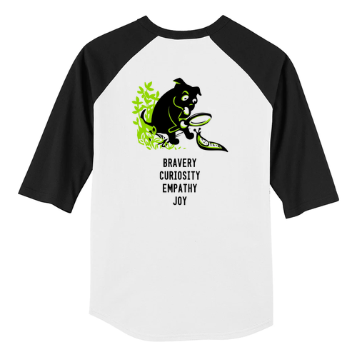 Sport Tek Youth Colorblock Raglan Baseball T-Shirt -- White/ Black