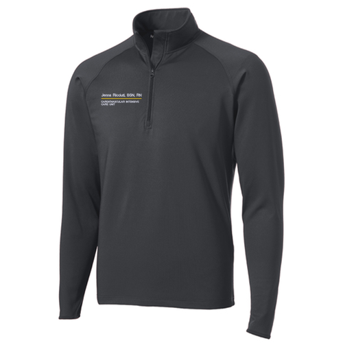Sport Tek Sport Wick Stretch Half Zip Pullover -- Charcoal Grey