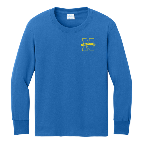 Port and Company Youth Long Sleeve 100% Cotton T-Shirt -- Royal