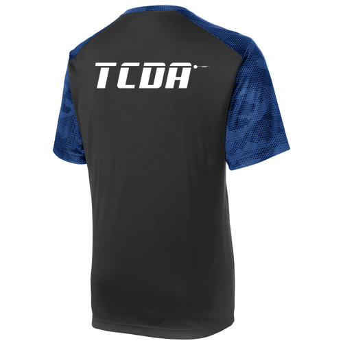 Sport-Tek Camohex Colorblock Tee -- Black / True Royal