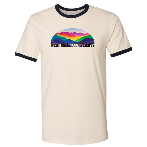 Next Level Unisex Fine Jersey Ringer Tee -- Natural / Midnight Navy