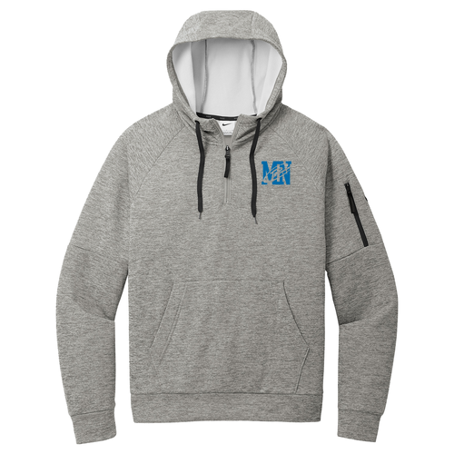 Nike Therma-Fit Pocket 1/4-Zip Fleece Hoodie -- Dark Grey Heather