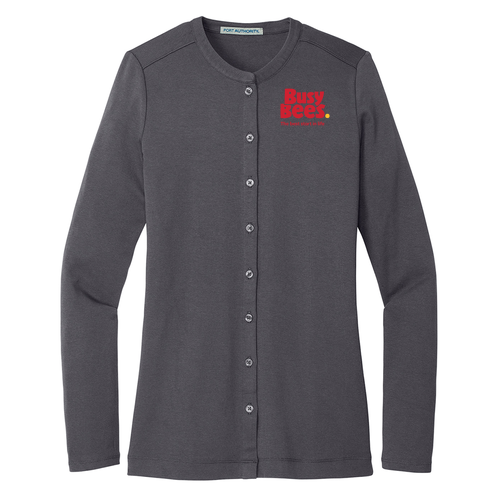 Port Authority Ladies Concept Stretch Button Front Cardigan -- Smoke Grey