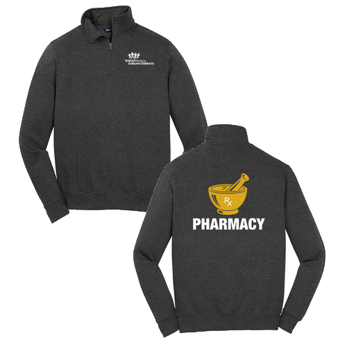 Screen Printed Sport Tek Quarter Zip Sweatshirt -- Graphite Heather
