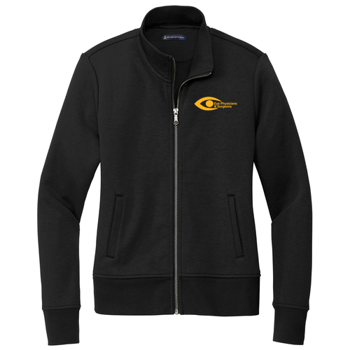 Embroidered Brooks Brothers Women's Double-Knit Full-Zip -- Deep Black