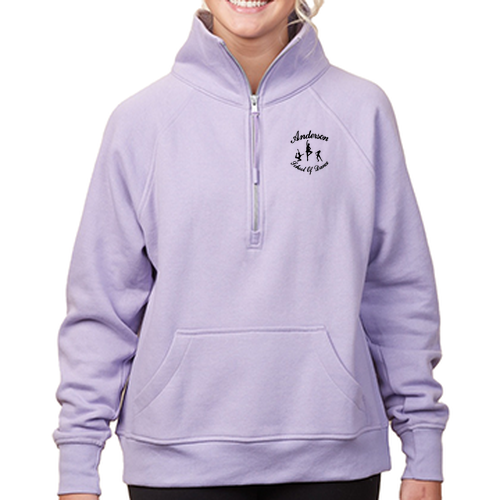 Enza Ladies Boxy Half Zip Fleece Left Chest -- Orchid