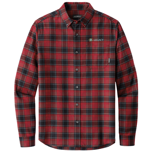 Mens/Unisex Eddie Bauer Long Sleeve Favorite Flannel Plaid Shirt -- Red Plaid
