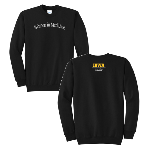 Women In Medicine Port and Company Classic Crewneck Sweatshirt -- Jet Black