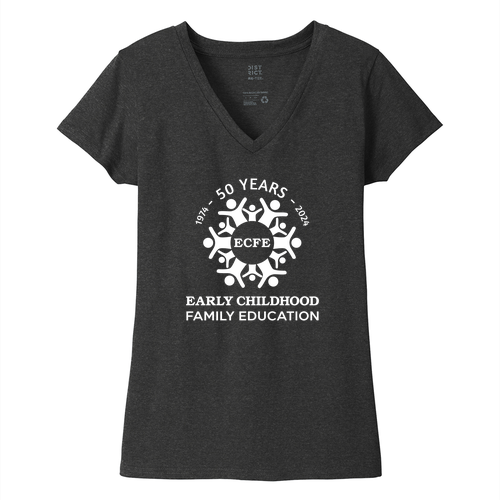 District Womens Re-Tee V-Neck -- Charcoal Heather