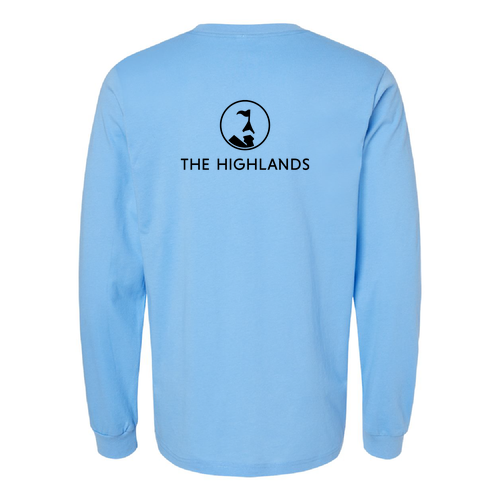 The Highlands Logo 2 Black Ink -- Jersey Long Sleeve Carolina Blue