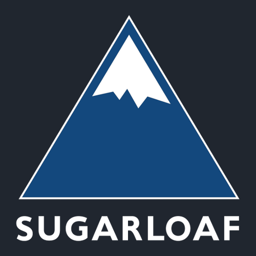 Sugarloaf Logo 2 Blue and White Ink -- Short Sleeve Midnight Navy