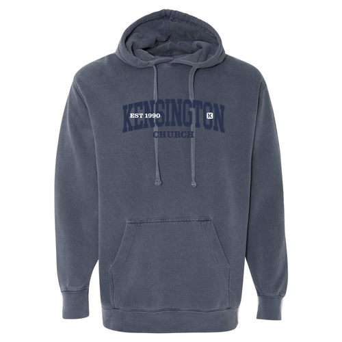 KENSINGTON EST 1990 Comfort Colors Garment-Dyed Hoodie -- Denim