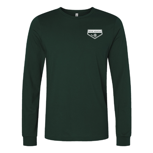 Boyne Mountain Logo 2 White Ink -- Long Sleeve Forest