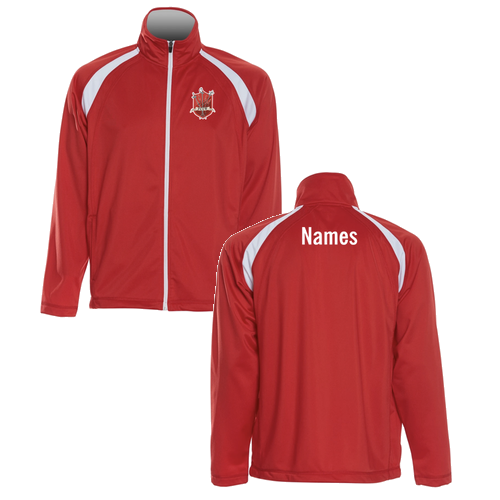 Sport Tek Tricot Jacket Adult Sizes-- True Red / White