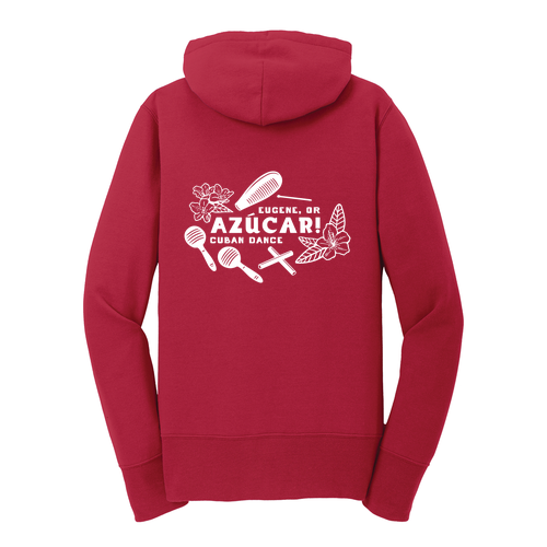 Port and Company Ladies Core Fleece Full Zip Hooded Sweatshirt -- Red