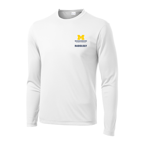Mens/Unisex Sport Tek Long Sleeve Performance Tee -- White