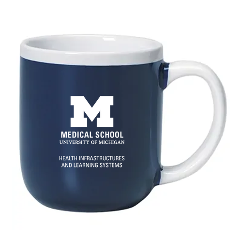 Hit Promo 17 Oz. Majestic Mug- Red/White -- Matte Colbalt Blue