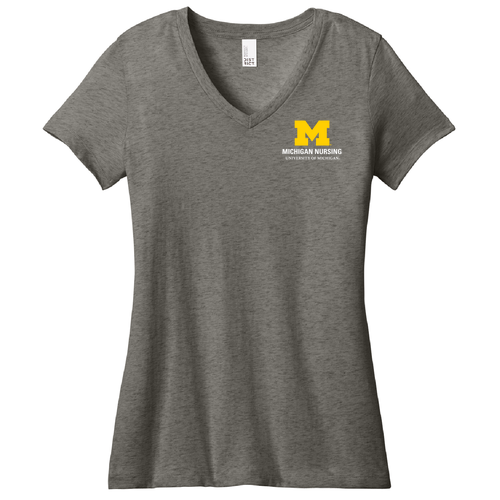 Ladies District Made Soft Perfect Weight V-Neck Tee -- Heathered Charcoal