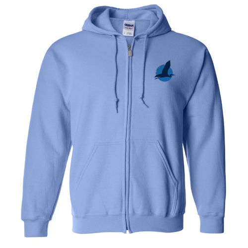 Gildan Full Zip Hooded Sweatshirt -- Carolina Blue