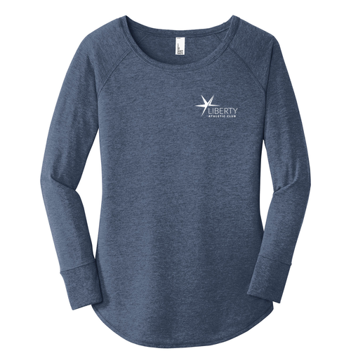 Ladies District Made Soft Perfect Tri Long Sleeve Tunic -- Navy Frost