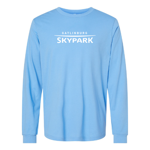 Gatlinburg Skypark Logo 1 White Ink -- Long Sleeve Carolina Blue