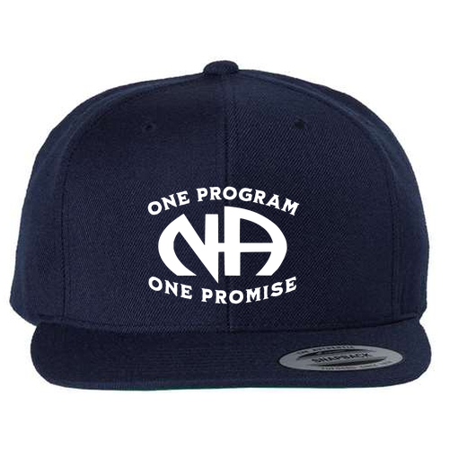 Yupoong 6 Panel Structured Flat Visor Classic Snapback Hat -- Navy