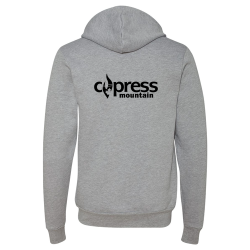 Cypress Mountain Logo 2 Black Ink -- Pullover Hooded Sweatshirt Athletic Heather