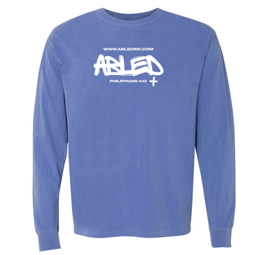 Comfort Colors Unisex Garment-Dyed Heavyweight Long Sleeve T-Shirt -- Flo Blue