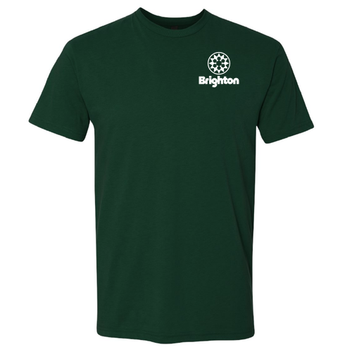 Brighton Logo 2 White Ink -- Short Sleeve Forest Green