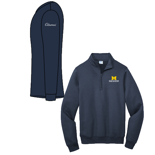 Port and Company Core Fleece Quarter-Zip Pullover Sweatshirt -- Navy