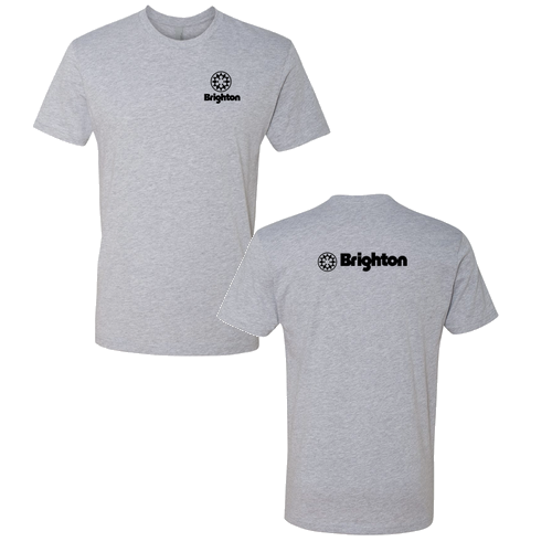 Brighton Logo 2 Black Ink -- Short Sleeve Heather Grey