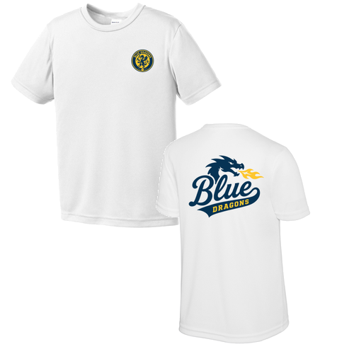 Sport Tek Youth Competitor Blue Dragons Tee -- White