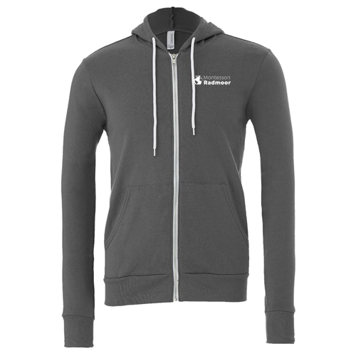 Bella Canvas Adult Unisex Full-Zip Hooded Sweatshirt -- Asphalt