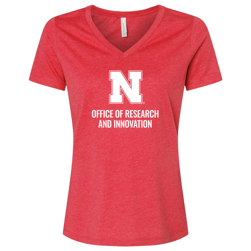 Women's Relaxed Heather V-Neck Tee -- Heather Red