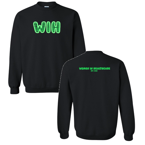 Green WIH Gildan Heavy Blend Crew Neck Sweatshirt -- Black