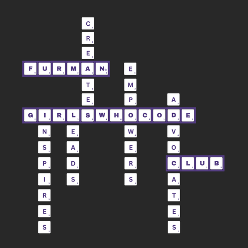 Furman Scrabble Black Shirts