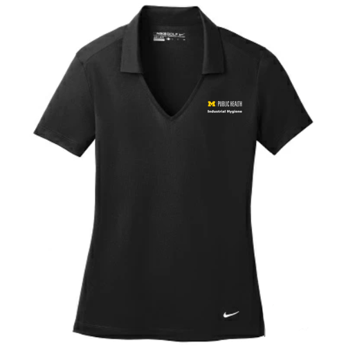 Ladies Nike Golf Dri Fit Vertical Mesh Polo -- Black