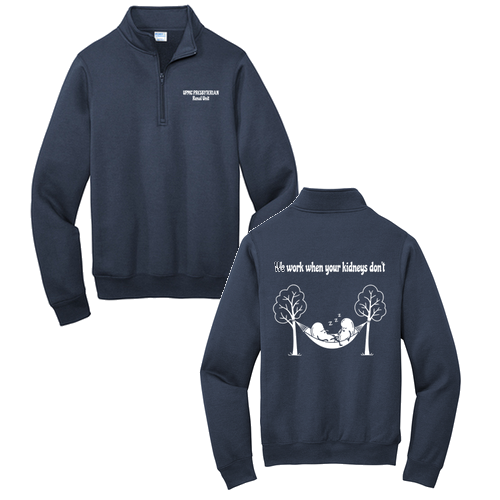 Fleece Quarter-Zip Pullover Sweatshirt -- Navy