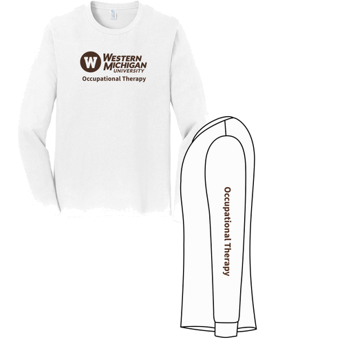 WMU OT Port & Company Long Sleeve Fan Favorite Tee -- White