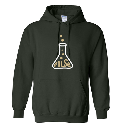 Gildan Heavy Blend Pulse Flask Design Hooded Sweatshirt -- Forest Green