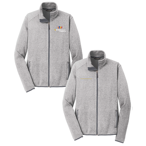 WVU Medicine Children's Port Authority Sweater Fleece Jacket -- Grey Heather