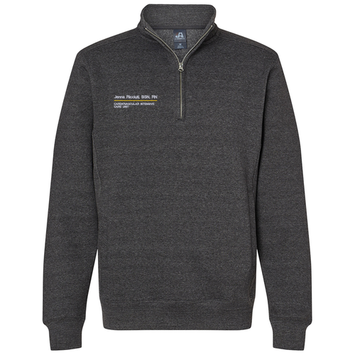 J.America Heavyweight Fleece Quarter-Zip Sweatshirt -- Charcoal Heather