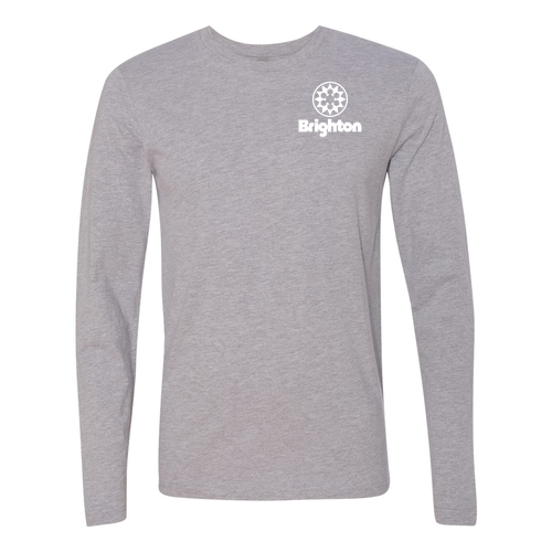 Brighton Logo 2 White Ink -- Long Sleeve Heather Grey