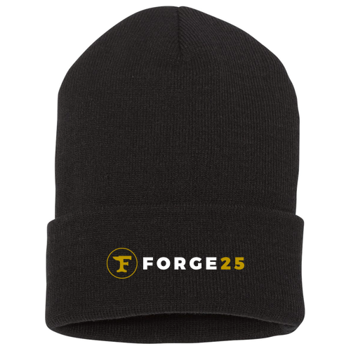 Yupoong Knit Hat with Cuff -- Black