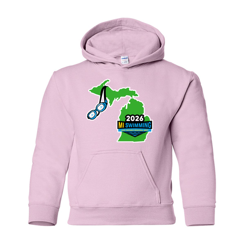 Youth Gildan Heavy Blend Hooded Sweatshirt -- Light Pink