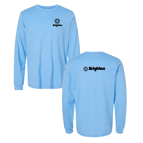 Brighton Logo 2 Black Ink -- Long Sleeve Carolina Blue