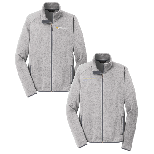 WVU Medicine Port Authority Sweater Fleece Jacket -- Grey Heather