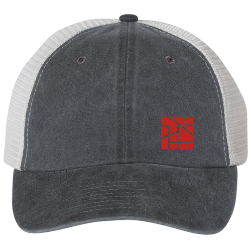 Valucap Pigment-Dyed Trucker Hat -- Black / Stone